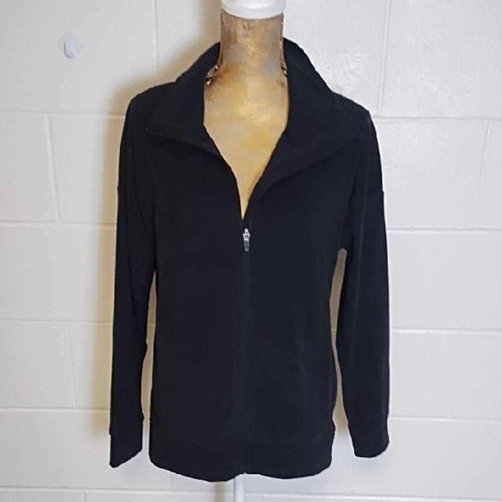 Soft Stretchy Very Fine Velvety Fleece Zip Front Fine Jacket Pockets